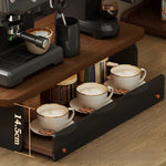 présentoir bois moderne tiroirs vis stockage tasses soucoupes sablés cuisine bar