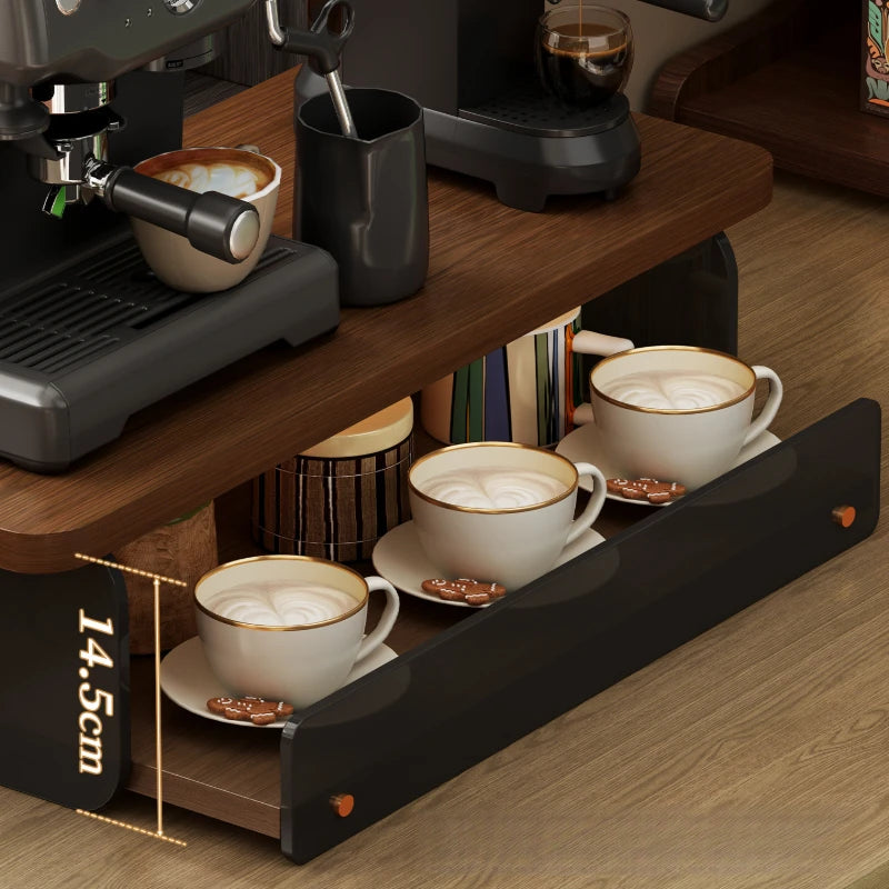 présentoir bois moderne tiroirs vis stockage tasses soucoupes sablés cuisine bar