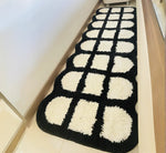 tapis sol moderne motif coeur noir blanc doux antidérapant chambre salon décoration maison