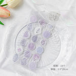 sticker scrapbooking kawaii floral vintage rose pâle vert pastel oiseaux motifs floraux adhésif artisanal