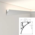 éclairage intérieur led barre lumineuse aluminium blanc moderne clips chambre coucher