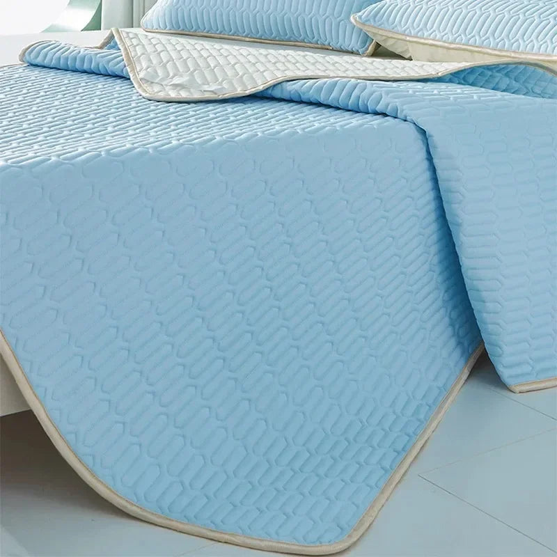 matelas doux bleu clair motif hexagonal texture soie moderne coussin non slip latex