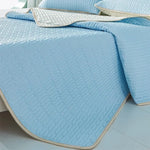 matelas doux bleu clair motif hexagonal texture soie moderne coussin non slip latex