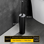 brosse wc support mural acier inoxydable noir or argent lisse moderne fixation murale durable