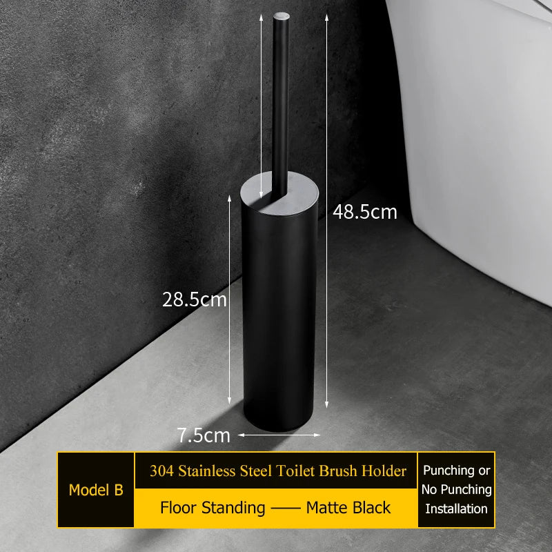 brosse wc support mural acier inoxydable noir or argent lisse moderne fixation murale durable