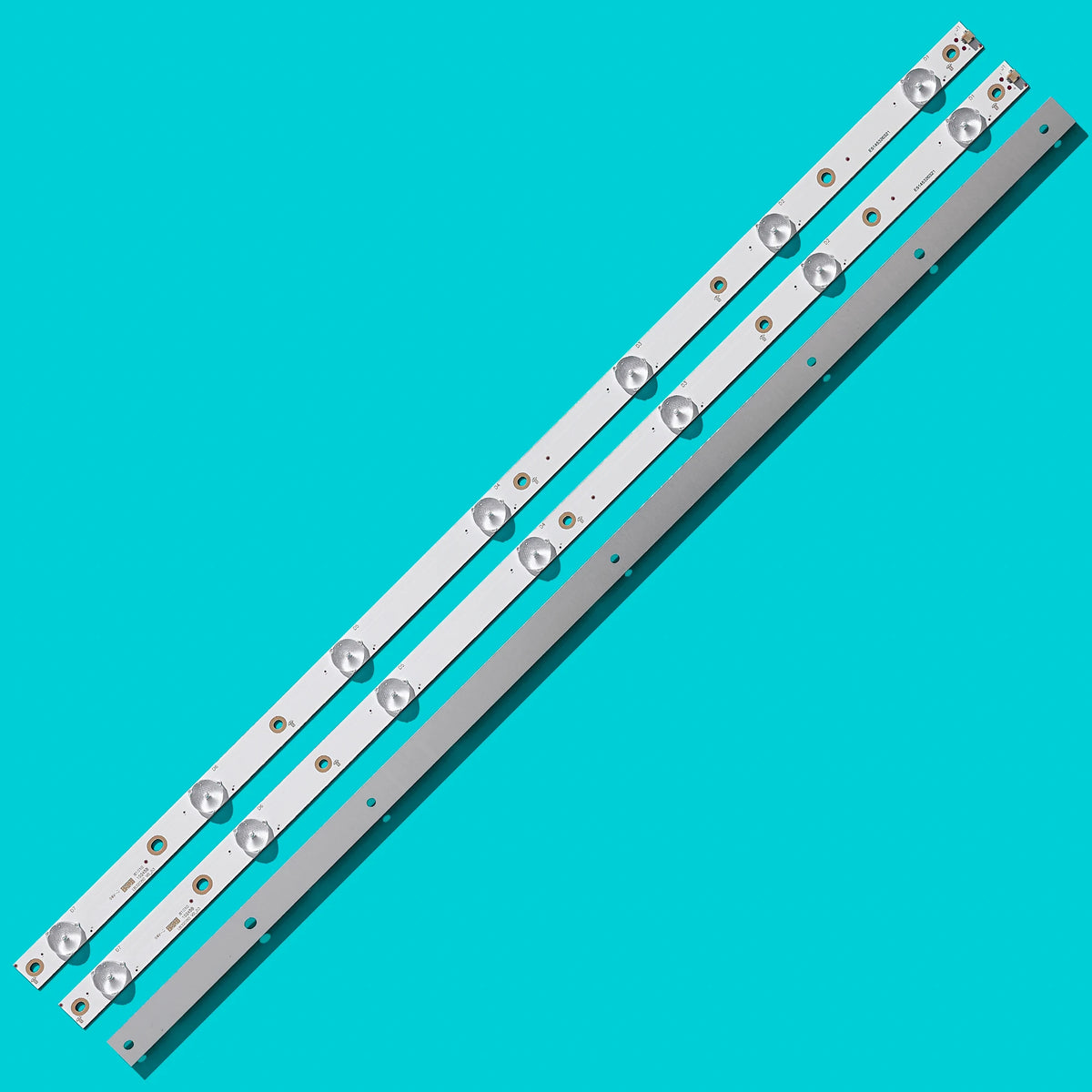 barre led argentée moderne rondelles dorées connecteurs électriques 3v 32pcs set
