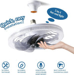 ventilateur lumière led blanc noir transparent moderne télécommande echangement couleur continu chambre couchette