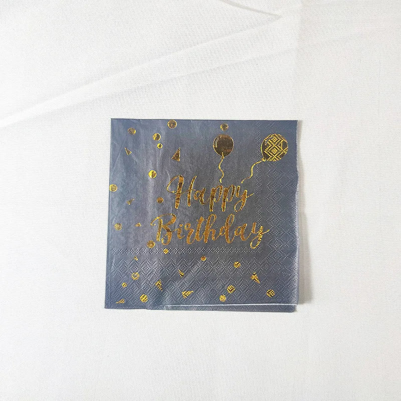 serviettes papier blanc doré classiques occasions festives mariage anniversaire élégantes lignes dorées simples texture