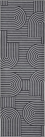 tapis moderne minimaliste polyester antidérapant noir blanc rose beige geometrique circular linear