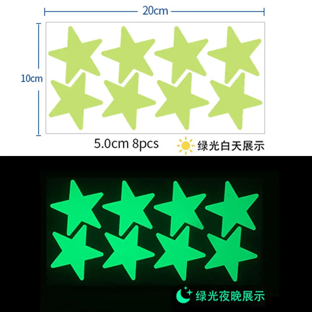 sticker lumineux étoiles vert fluo moderne adhésif chambre enfant décoration mur pièce