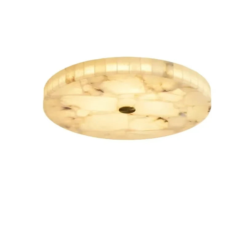 plafonnier moderne led marbre blanc semi transparent texture métal pierre