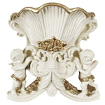 vase mural résine blanc doré anges motifs floraux baroque opaques fixations