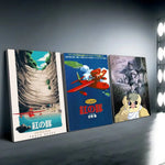 affiche moderne porco rouge dessin animé illustration personnage avion paysage mural chambre salon