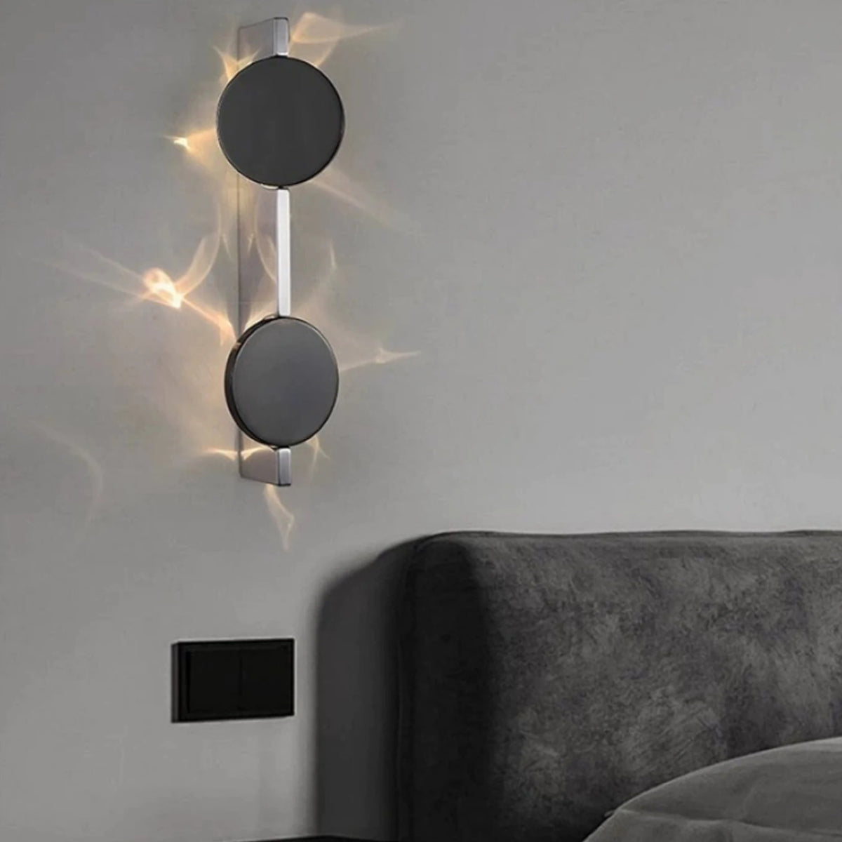 lampe murale moderne minimaliste led noir argenté éclairage quotidien fixée mur artistique