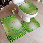 tapis toilette moderne vert feuilles bambou motifs floraux respectueux environnement adhésif salle bain