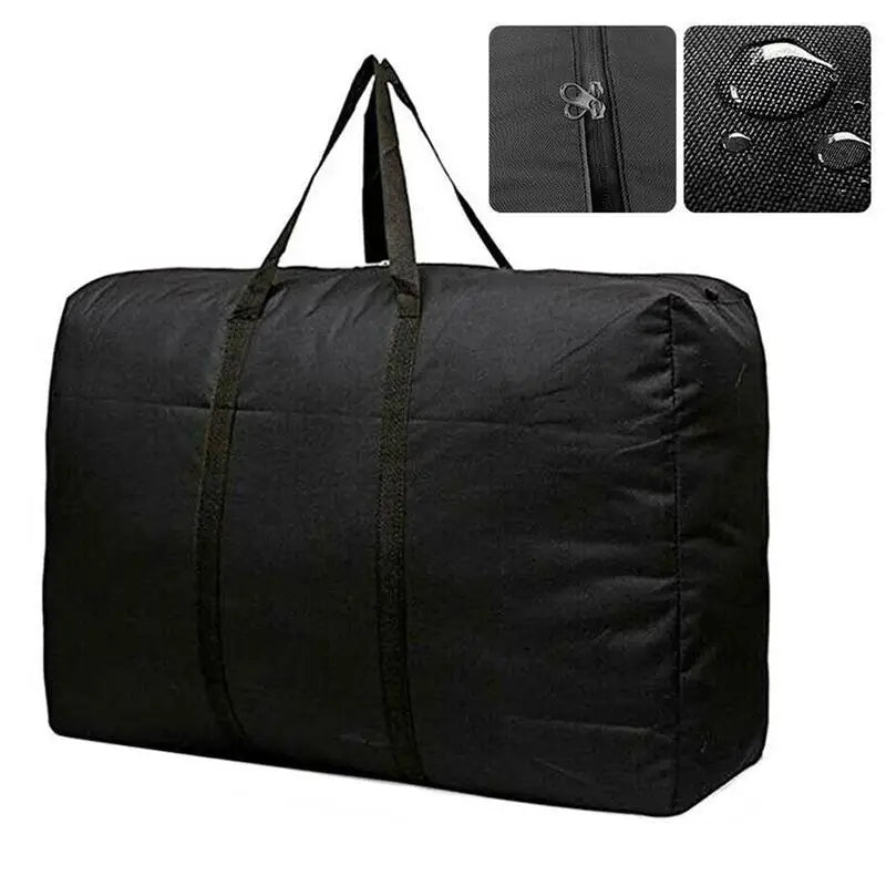 sac rangement noir tissu imperméable poignées amovibles anti poussière opacité robuste voyage utilitaire texturé