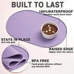 tapis alimentation animaux silicone durable antidérapant imperméable sans BPA rose violet moderne adhésif