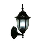 lampe murale classique transparente détails décoratifs noir doré éclairage extérieur éclairage industriel verre trempé