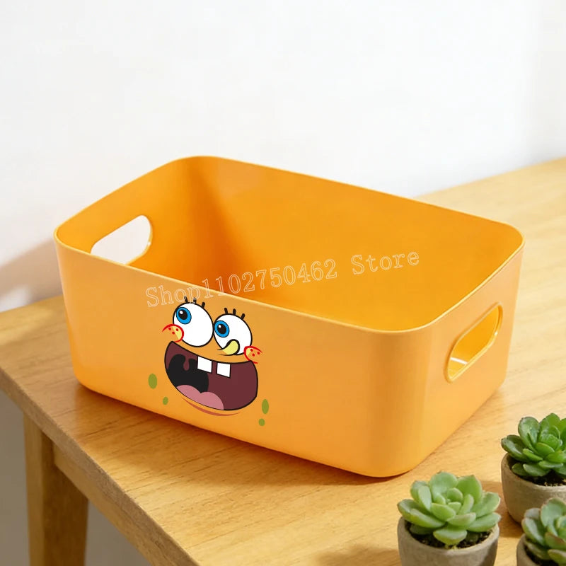 boîte rangement orange animée expressions poignées organisation moderne cartoon chambre table
