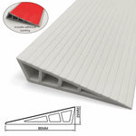 tapis seuil adhésif pvc gris marron noir blanc rayures moderne 60cm