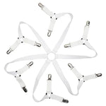 attaches draps lit clips élastiques réglables noir blanc minimalistes fonctionnelles