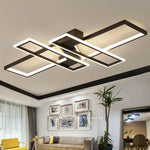 lustre led moderne noir géométrique plafonnier acrylique dimmable salon chambre cuisine