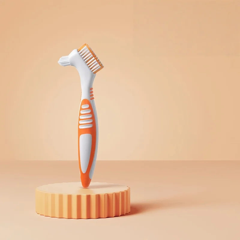 brosse dents conteneur prothèse dentaire bleu blanc moderne pratique hygiène buccale set accessoire santé