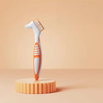 brosse dents conteneur prothèse dentaire bleu blanc moderne pratique hygiène buccale set accessoire santé