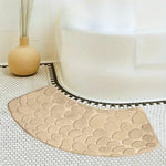 tapis bain moderne gris beige texture cailloux motifs floraux salle bain absorbant