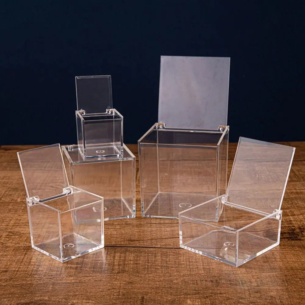 organisateur moderne transparent acrylique empilable boîtes rangement cosmétiques cubes divers