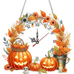 horloge suspendue 2d fleurs oiseaux motifs géométriques blanc multicolore métal chaines