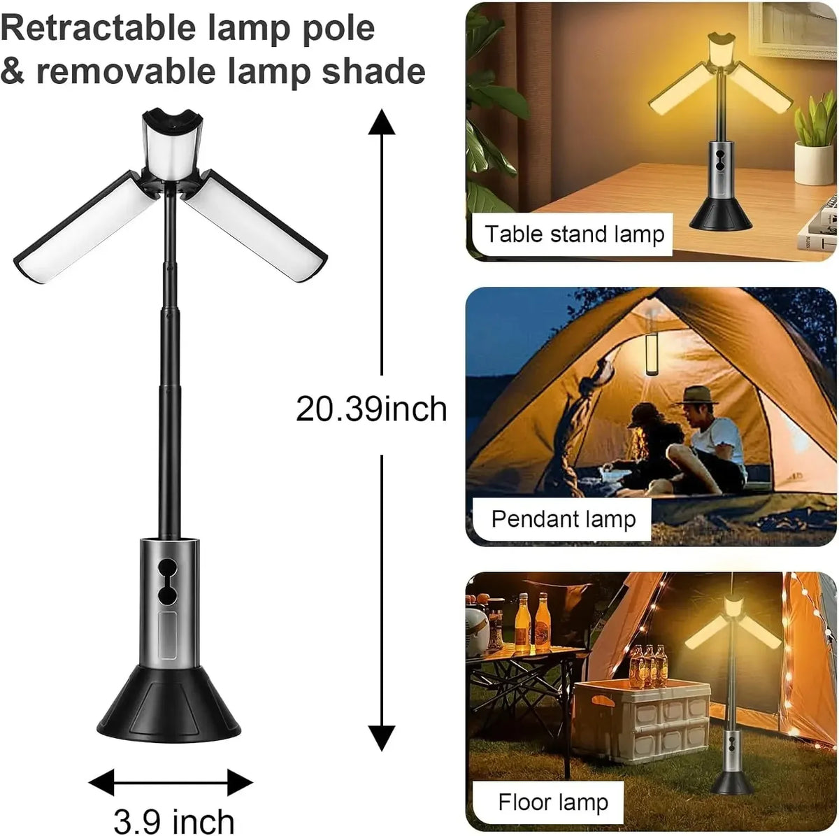 lampe multifonctionnelle portable led rechargeable usb annuel métallique moderne pratique campingurgence