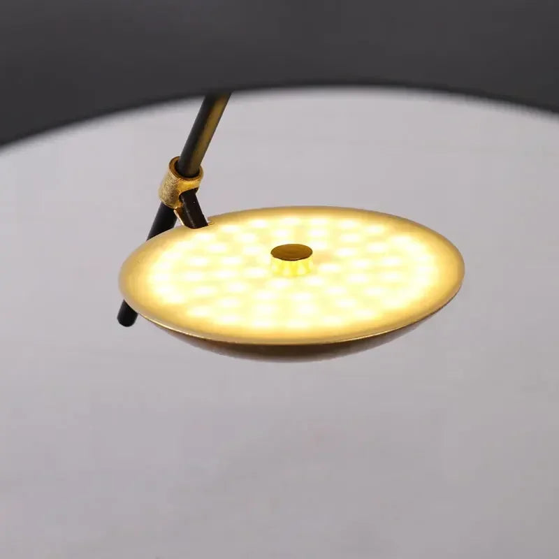 Suspension lumineuse moderne noir doré texture métallique câble suspendu 40cm 60cm 80cm lumière froide