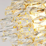 lustres cristal moderne luxueux chandelier noir or transparent led salon