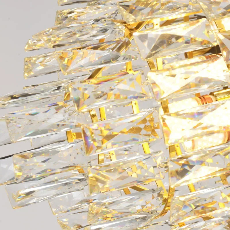 lustres cristal moderne luxueux chandelier noir or transparent led salon