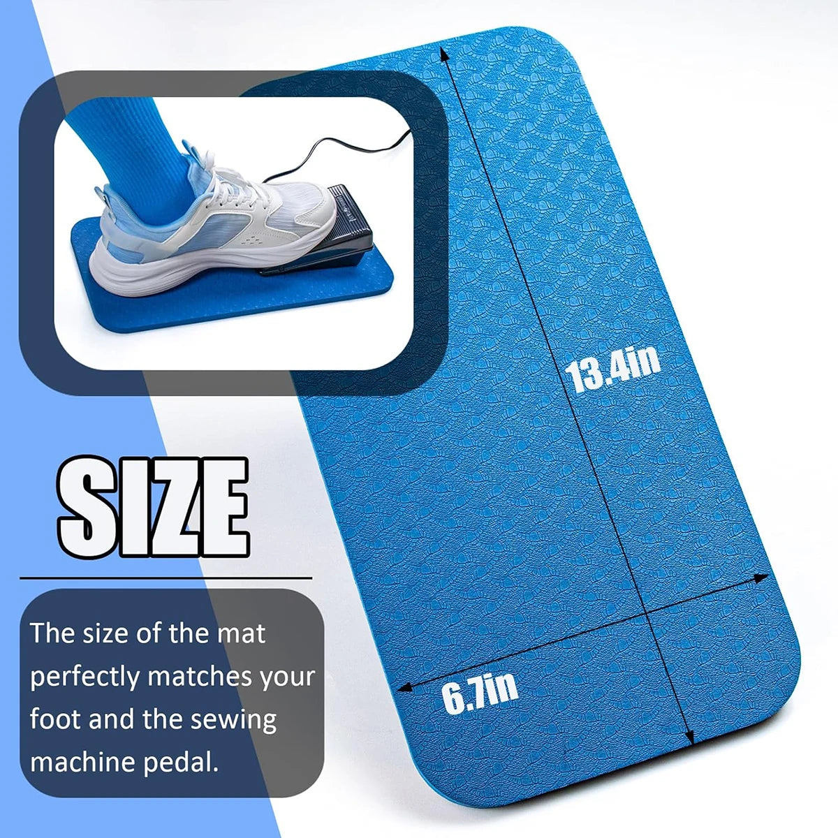 tapis machine coudre bleu texture caoutchouc antidérapant stable broderie quilting silentieux durable pratique