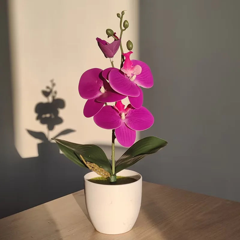 orchidée papillon artificielle fleur moderne vase blanc intérieur décoration maison occasion fête
