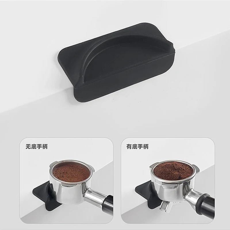 support tamis adhésif silicone noir moderne plat lisse antidérapant expresso poudre presser