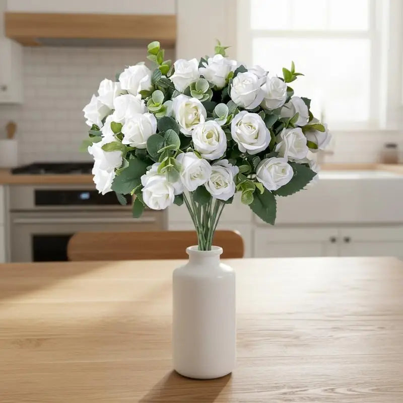 décoration intérieure bouquet roses artificielles modernes élégantes vase transparent anniversaire mariage