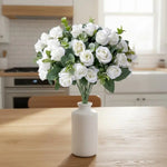 décoration intérieure bouquet roses artificielles modernes élégantes vase transparent anniversaire mariage