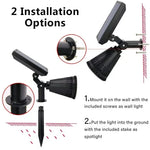projecteur solaire led ip65 étanche moderne réglable jardin extérieur noir abs