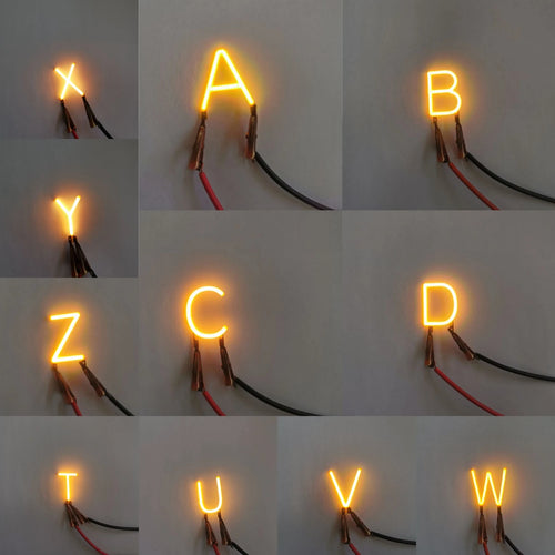 lettre lumineuse jaune décoration led moderne clips métalliques fête noël vacances