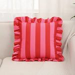 taie d'oreiller rayée vert rose polyester moderne adhésif lit chambre salon decoration 45cm 45cm