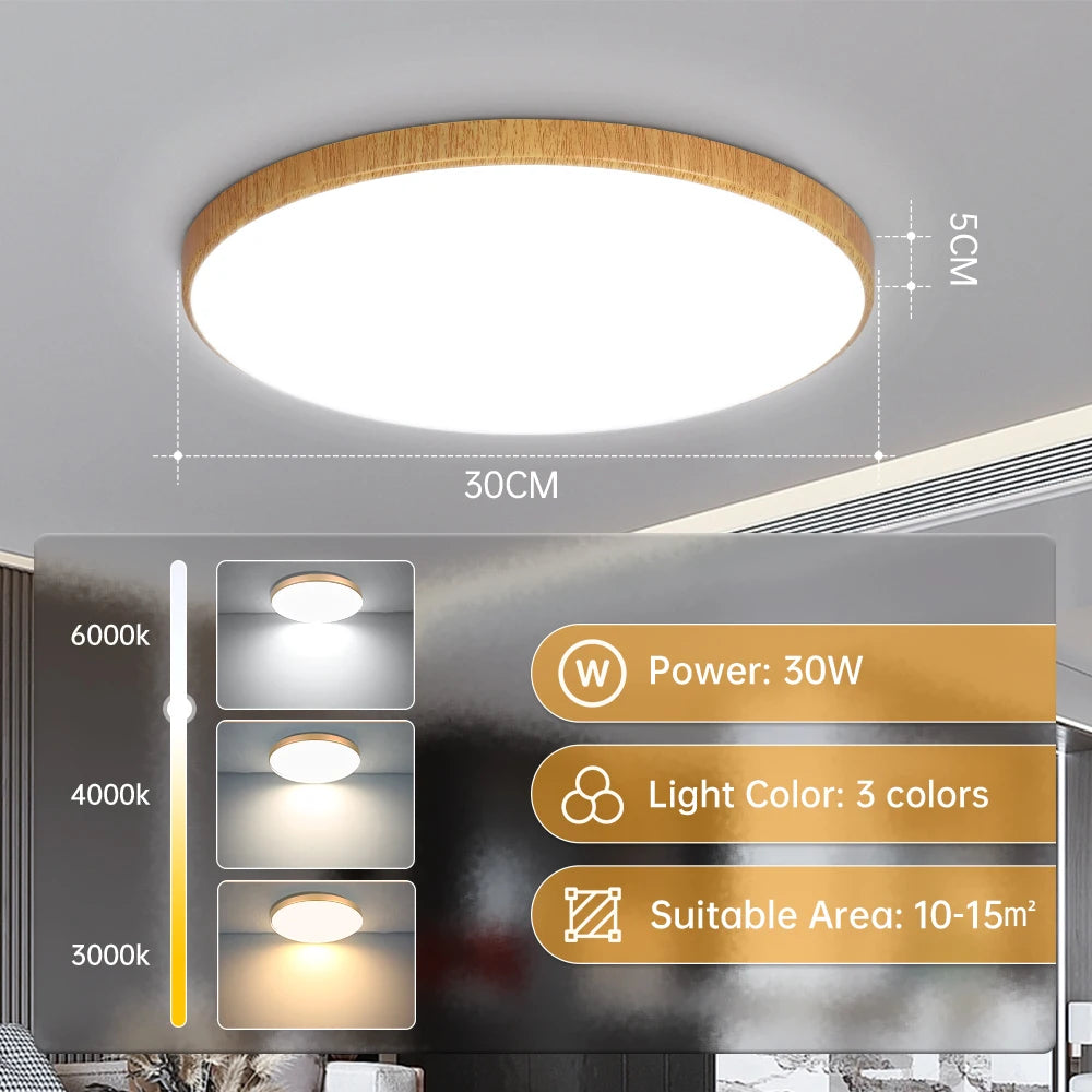 lampe minimaliste noir réglable télécommande éclairage maison salon led 30w 40w 3000k 4000k 6500k