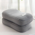 oreiller sarrasin coton gris vert rayures moderne massage 48x26cm qualité single
