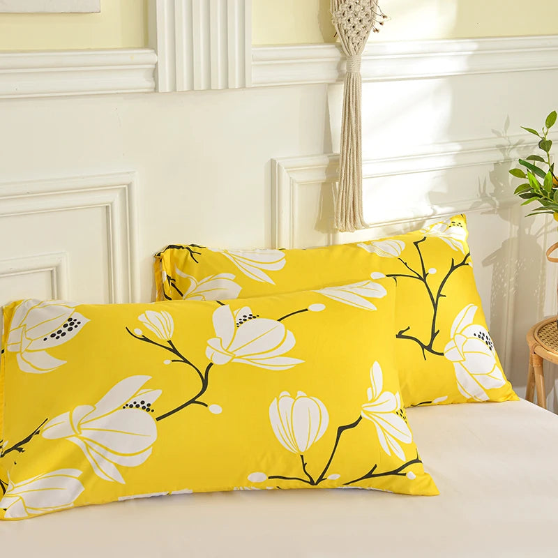 lot deux taies d'oreiller rectangulaires 48x74cm housse coussin décorative motif géométrique moderne