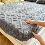 couverture géométrique beige douce polyester lit adultes hiver opacité confortable fixation