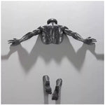 statue résine gris métallisé texture granuleuse art contemporain pieds détachables adhésif décoration intérieure abstraite