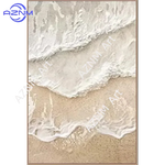 tableau mural abstrait vague plage beige texture sable art moderne décoration salon chambre salon