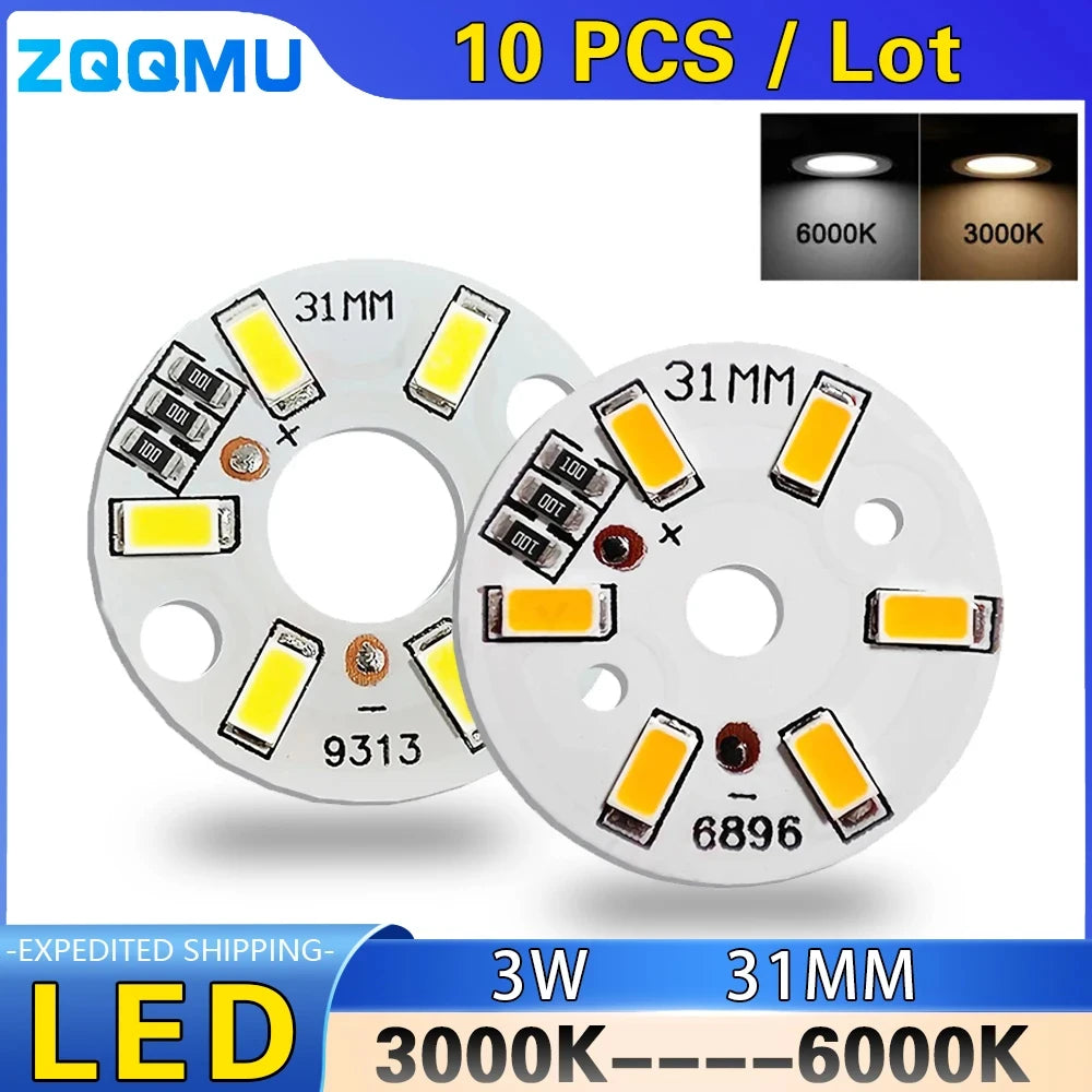 plaque led haute luminosité 3w blanc chaud 5v 31mm leds circulaire modernes